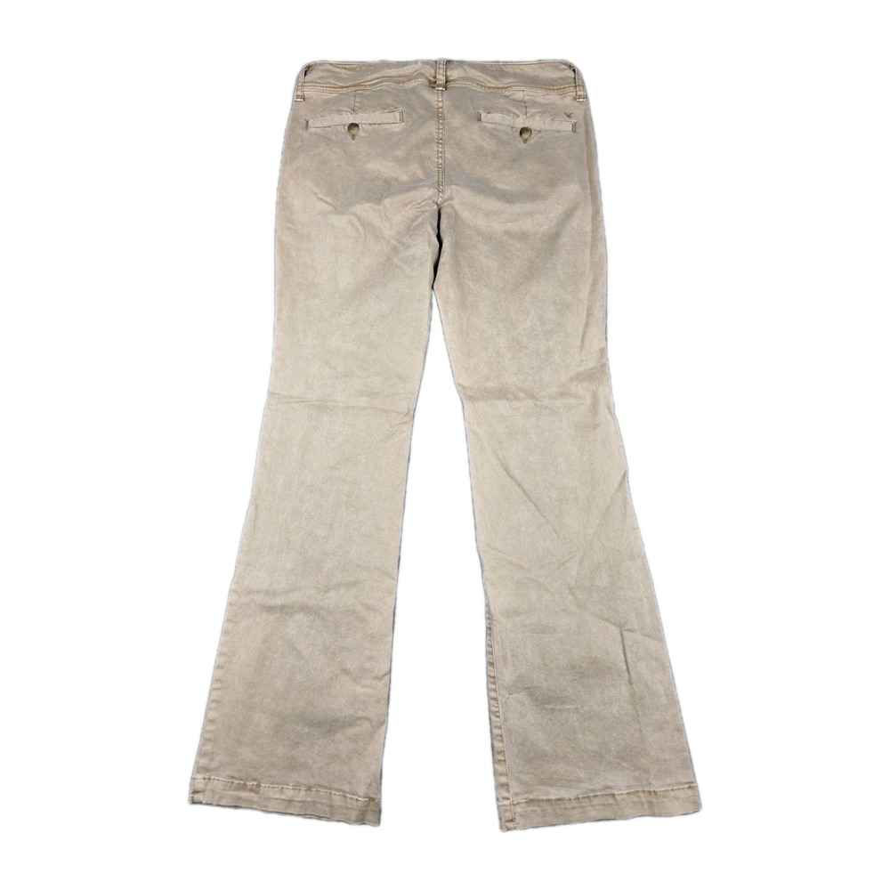 American Eagle Kick Boot Khaki Pants Tan Stretch Chino Women's Size 10 Regular - Picture 8 of 10